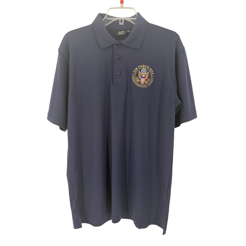AKWA Classic Mens Navy Blue Air Force One Presidential Guest Polo Shirt‎ Medium
